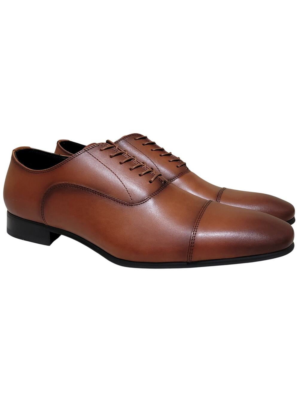 INC INTL Concepts Men Silas Cap Toe Dress Oxfords Size US 12M Brown Leather
